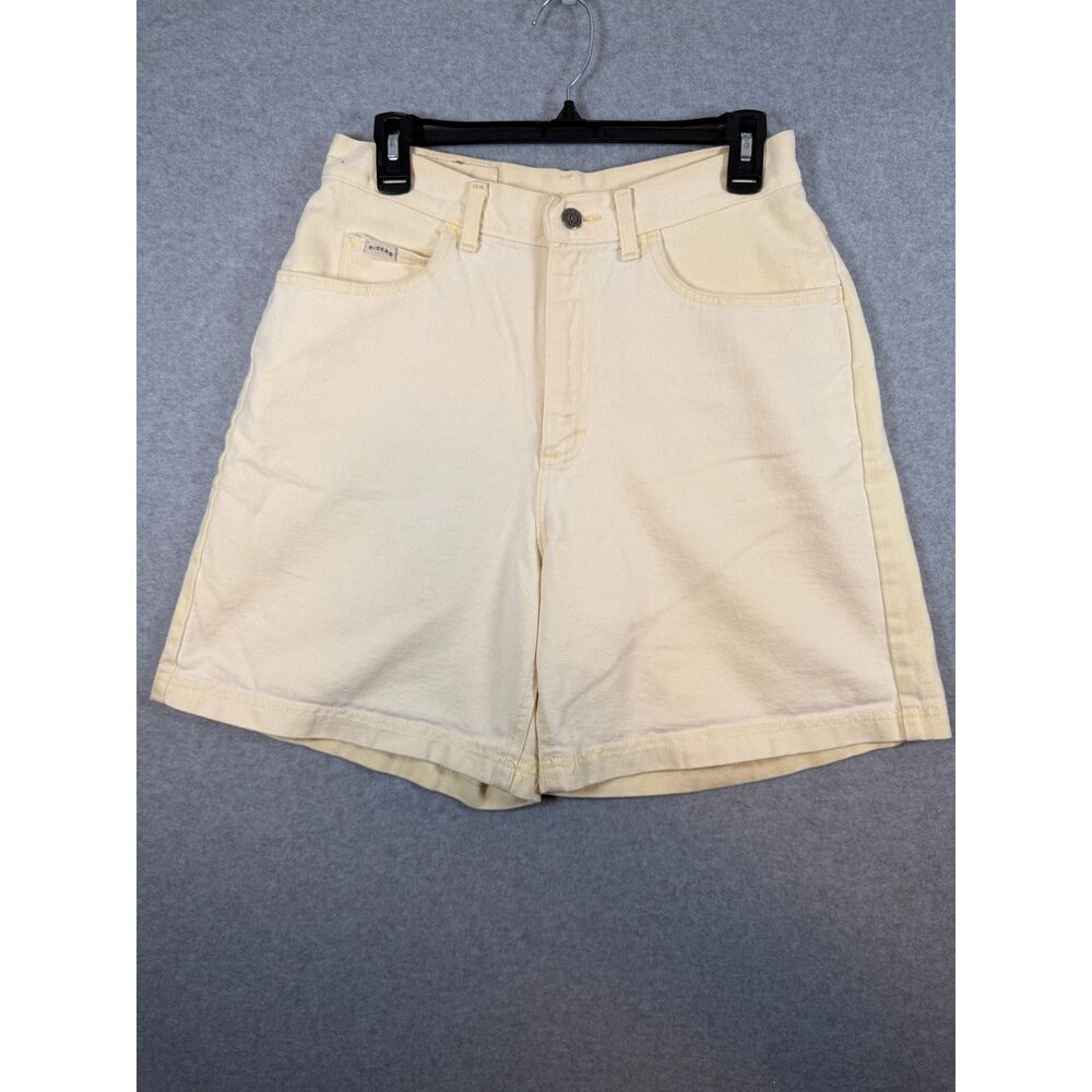 Vintage Riders Women's Cream High Rise Denim Mom Shorts 30" Waist 3833